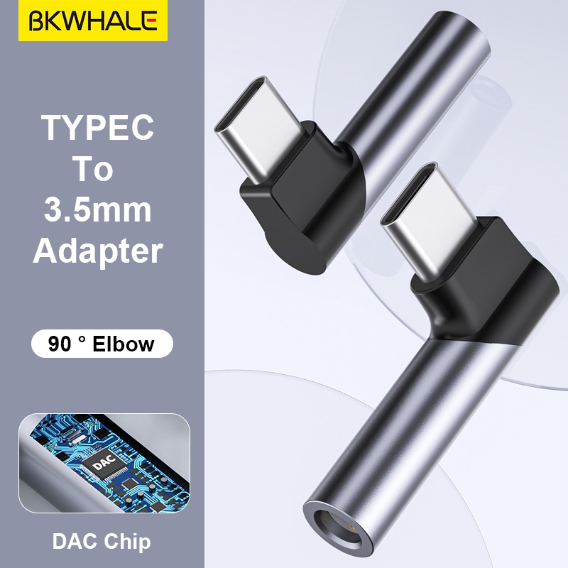 BKWHALE USB C To 3.5mm Jack Adapter TypeC 3.5 MM Audio Earphone HiFi