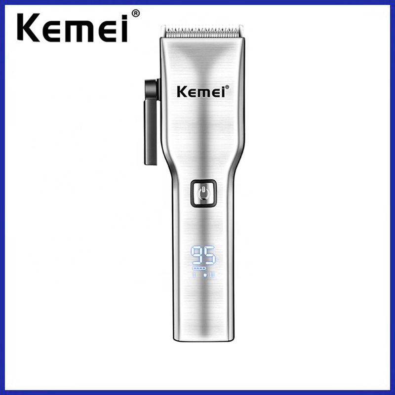 Kemei Cordless Fade Hair Clipper Professional Barbers Hair Cutting Kit Rechargeable LED Display
