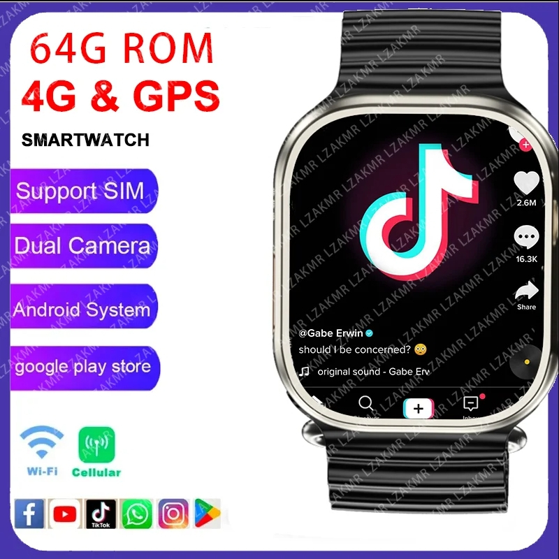 【4G SIM Card】Smart Watch GS29 Ultra Man Woman Kid GPS Face ID Video ...