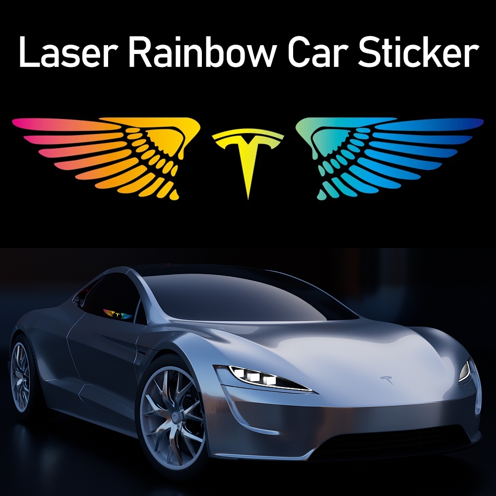 Car Logo Laser Rainbow Auto Stickers Decor Body Window Rear Windshield
