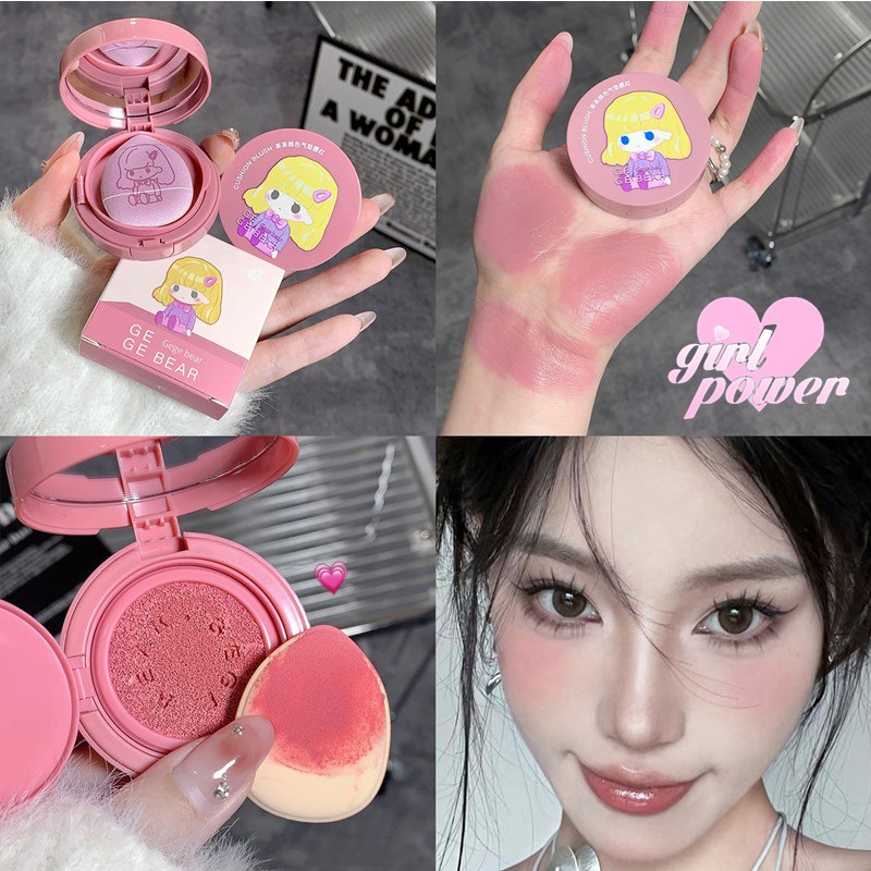 Gege Bear Cushion Blush Moisturizing Makeup with Mini Puff Blush ...