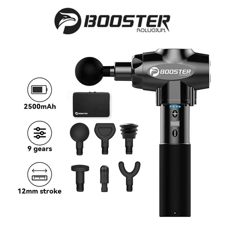 Booster E Massage Gun 2500mAh 9-Level-Speed Deep Tissue Percussion ...