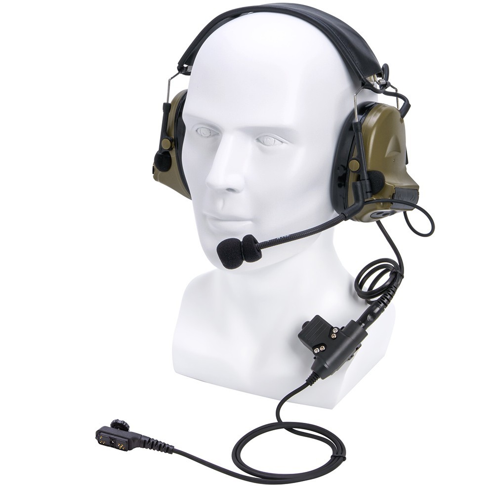U94 PTT+Green Tactical Headset and Noise Reduction Hearing Protection