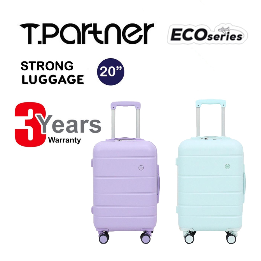 Tpartner 20" Strong Luggage Eco Series 4 Weels 360 Rotation 7 Colors Lightweight Waterproof
