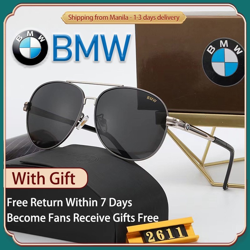 【BMW Official Box】BMW Aviator Men Polarized Sunglasses Driving Shades ...