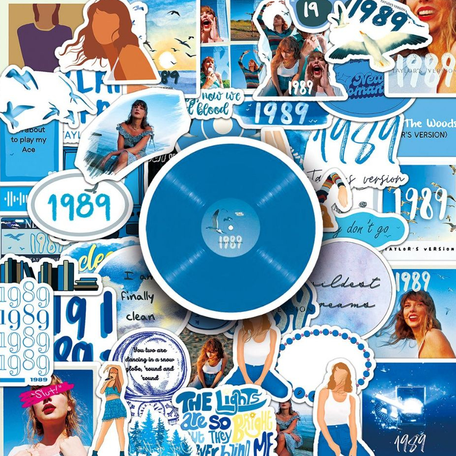 50/10Pcs Cute Taylor Swift 1989 Blue Stickers For DIY Phones Notebook ...