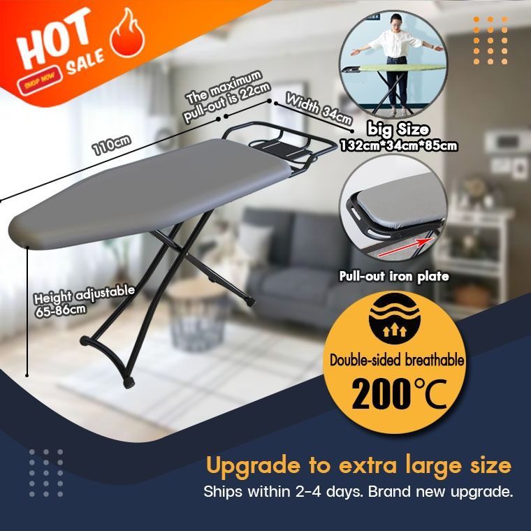 (Goods in hand)COD Metal ironing board Brand new upgrade 6 height