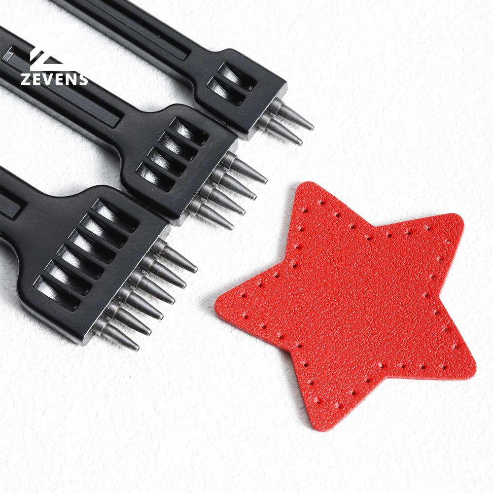 3-Piece Leather Prong Chisel Set - 2, 4, 6 Teeth For Punching Holes In Leather Craft Projects (4mm Pitch) - View #3