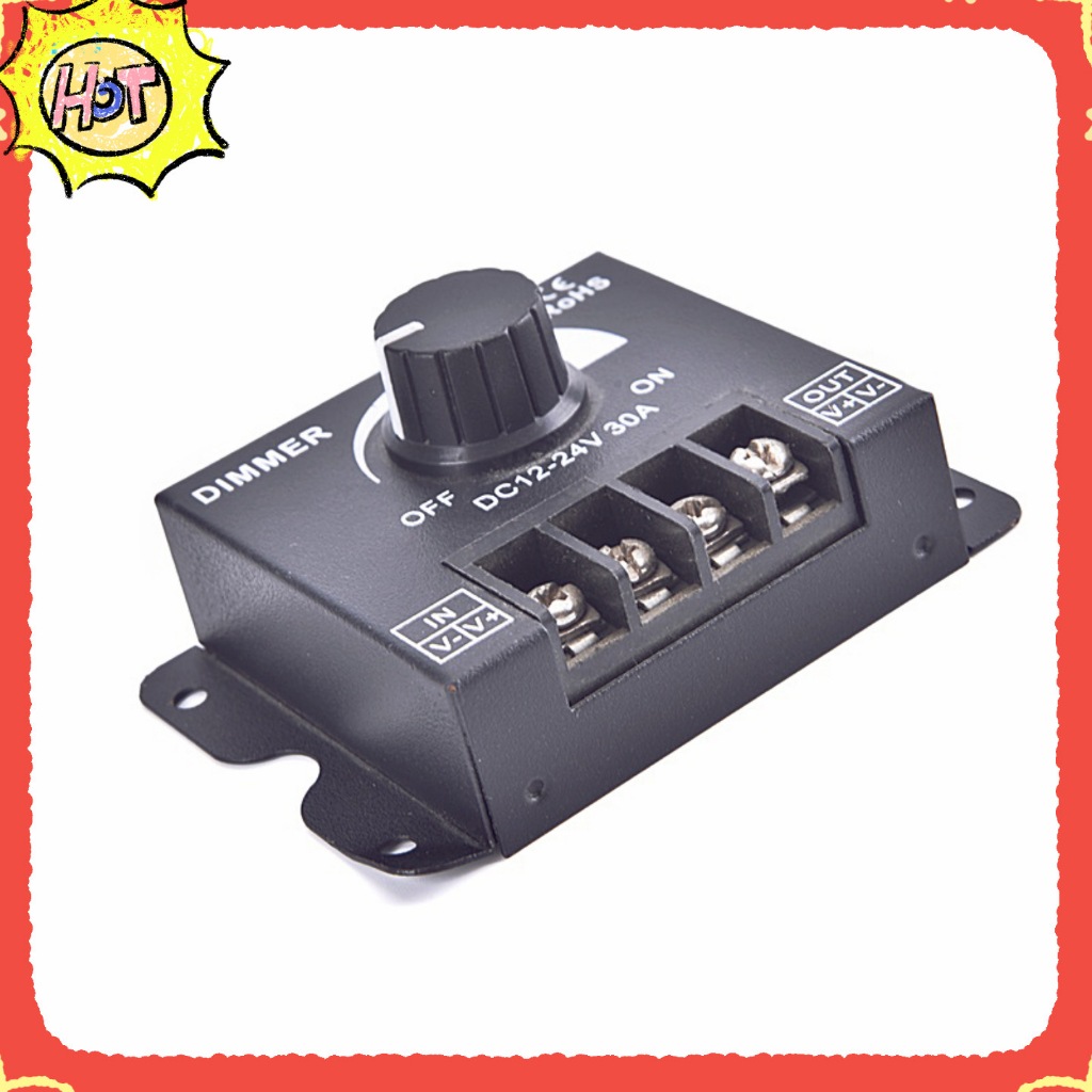 DC 12V 24V LED Dimmer Switch 30A 360W Voltage Regulator Adjustable