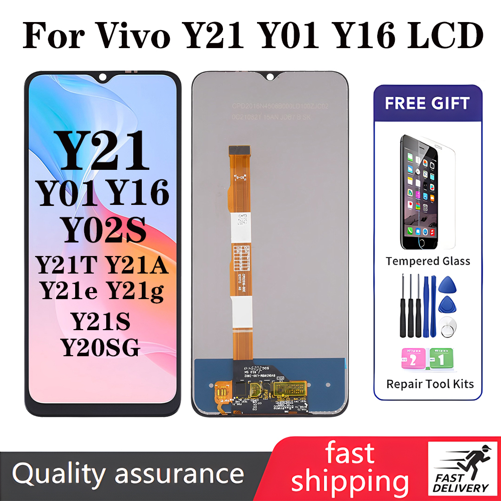 For Vivo Y21 Y01 Y02S Y16 Y21A Y21S Y21T Y21E Y21G Y20SG LCD Digital ...