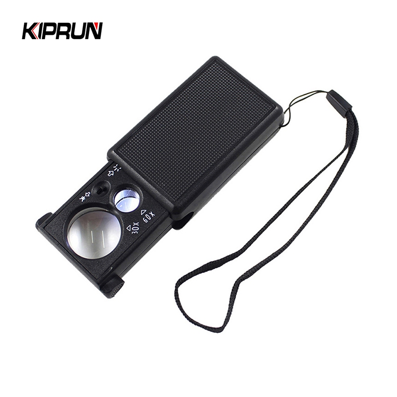 KIPRUN Magnifier Foldable 3 in 1 30X 60X Magnifier Loupe Loop
