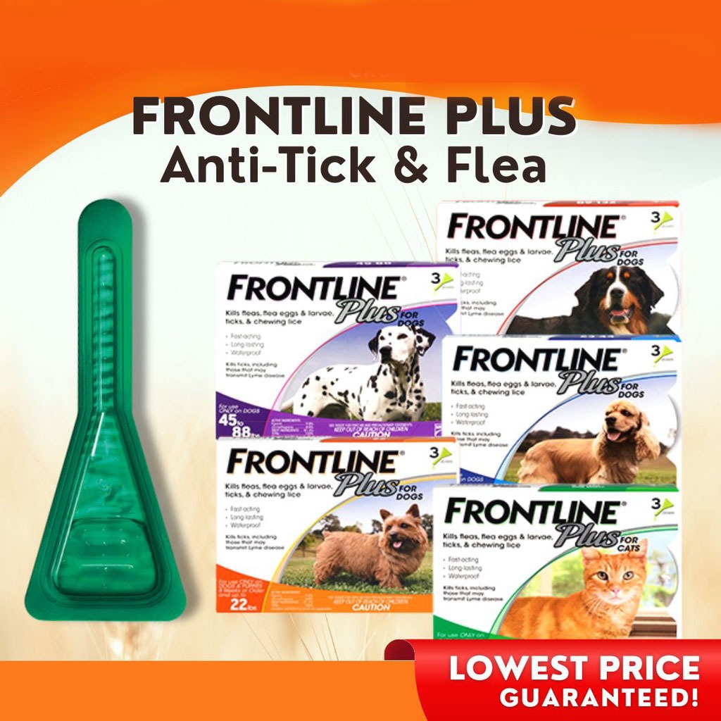 FRONTLINE Plus Anti Ticks and Fleas Control for Dogs and Cats Repellent