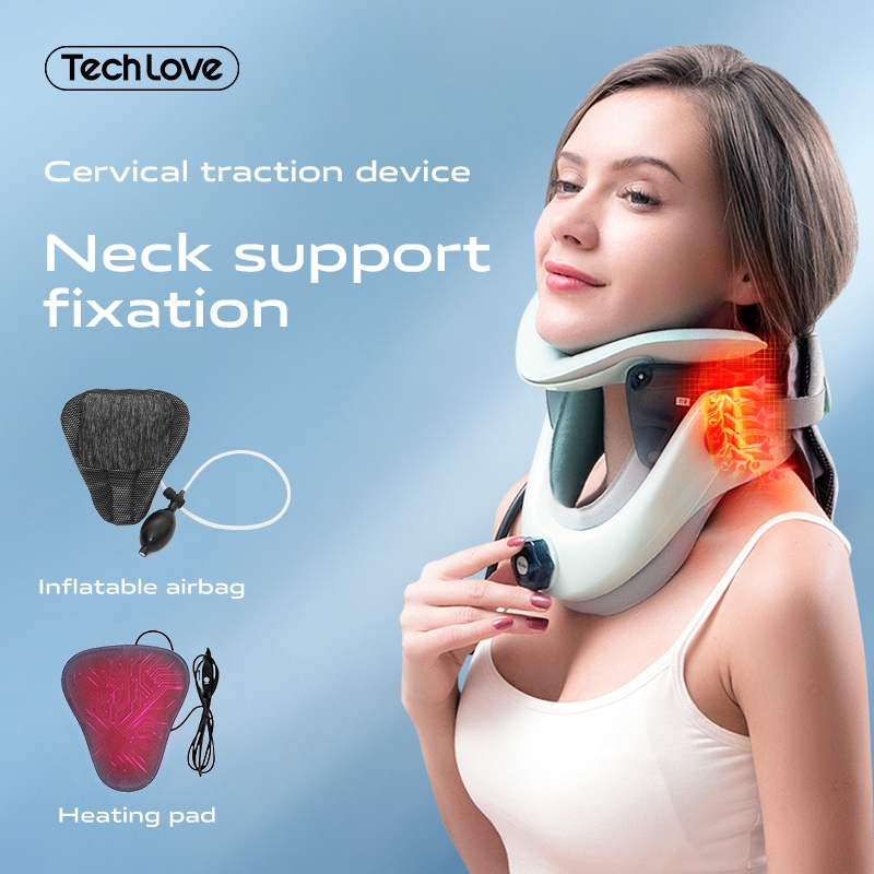 Tech Love Neck Brace Adjustable Cervical Traction Device For Neck Support, With Inflatable