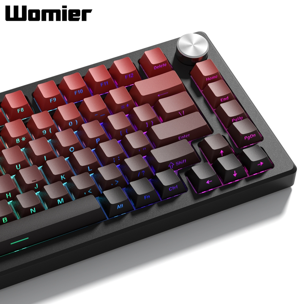 WOMIER 136 Keys Double Shot PBT Keycaps Cherry Profile Side-printed ...