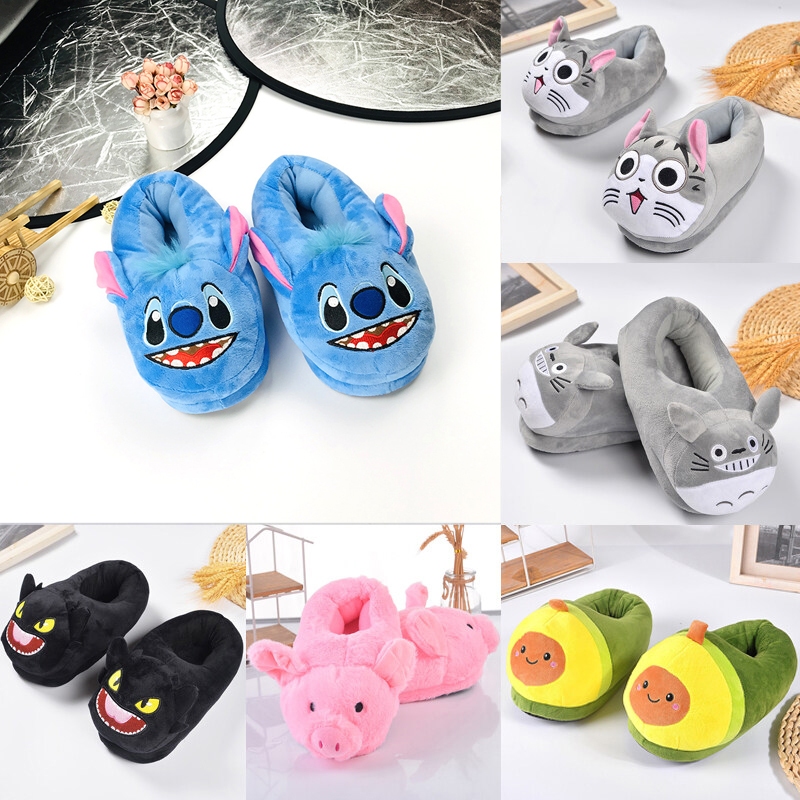 Cute Unicorn Winter Slippers Cartoon Stitch Pony Unicorn Indoor Slippers Lovers Plush Cotton Slippers Shopee Philippines
