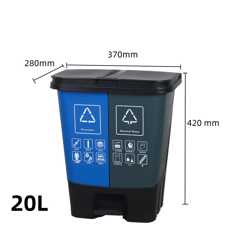 Wet and Dry Kitchen Trash Waste Garbage Segregation Trash Can Bin With Cover Pedal Shopee