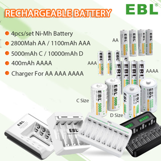 EBL AA Batteries 2800mAh High Capacity Precharged Ni-MH AA Rechargeable  Batteries - Pack of 28