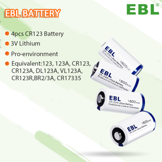 4 x CR123 Energizer 3V Lithium Batteries (CR123A, DL123, 123, EL123,  CR17345)