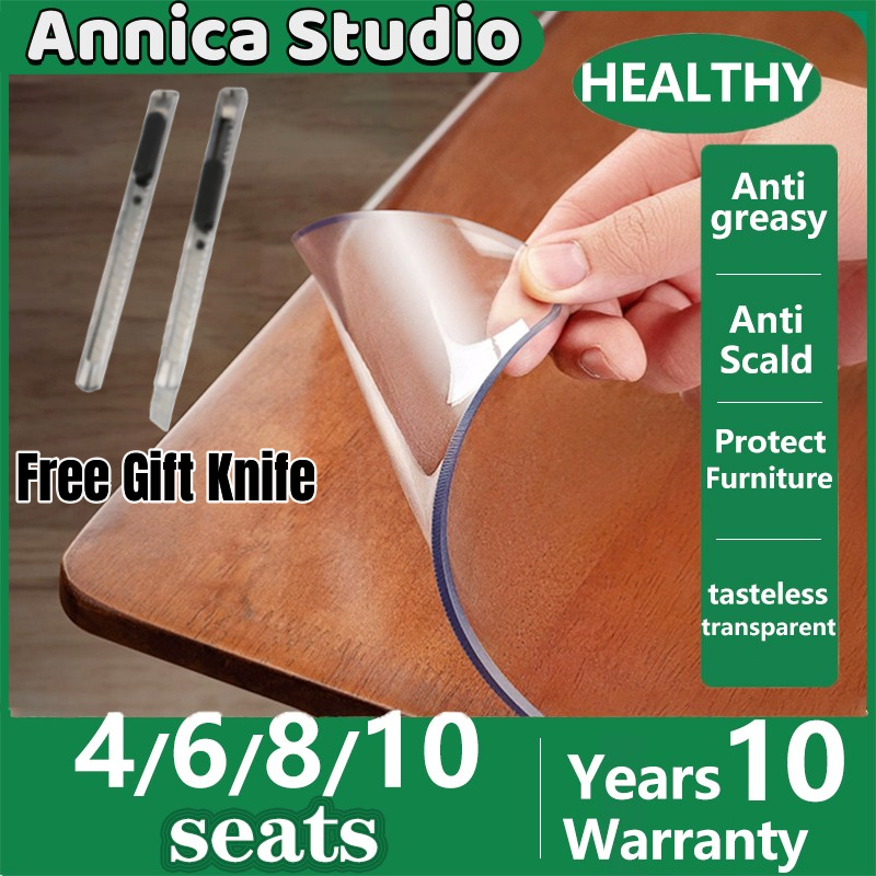 Ultra Thick Nontoxic Table Plastic Cover Transparent PVC Table Mat