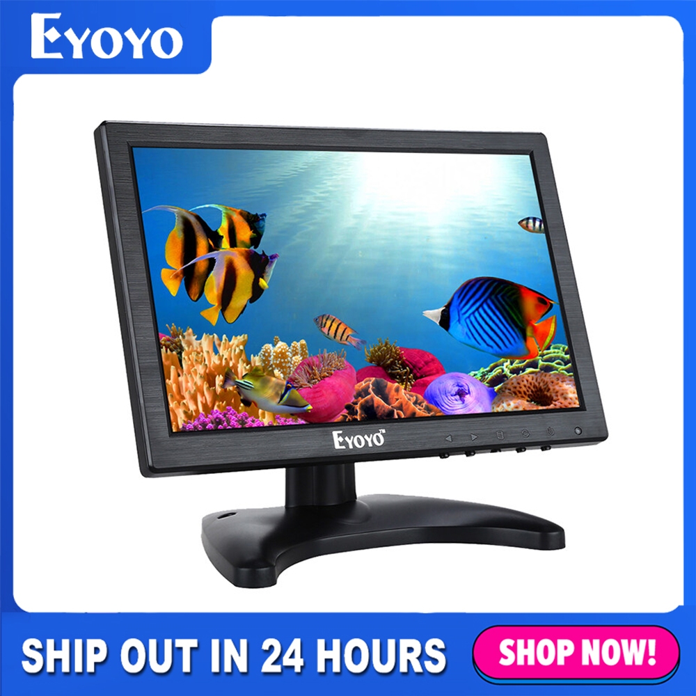 Eyoyo 10 Inch IPS LCD Monitor with Dual Speakers, 1280x800 High ...