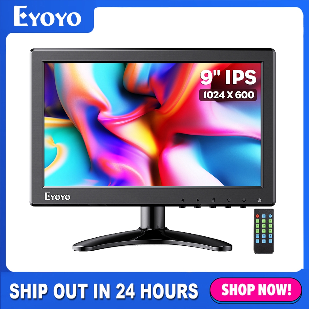 Eyoyo 9 Inch Small Monitor, 1024x600 169 IPS HDMI Monitor Support HDMI
