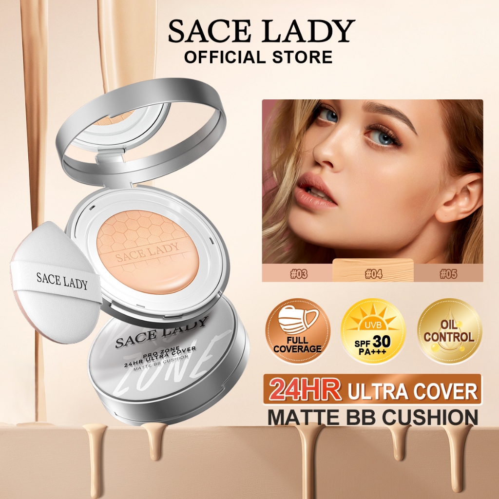 SACE LADY BB Cushion Oil Control 24H Long Lasting Ultra Matte Finish ...