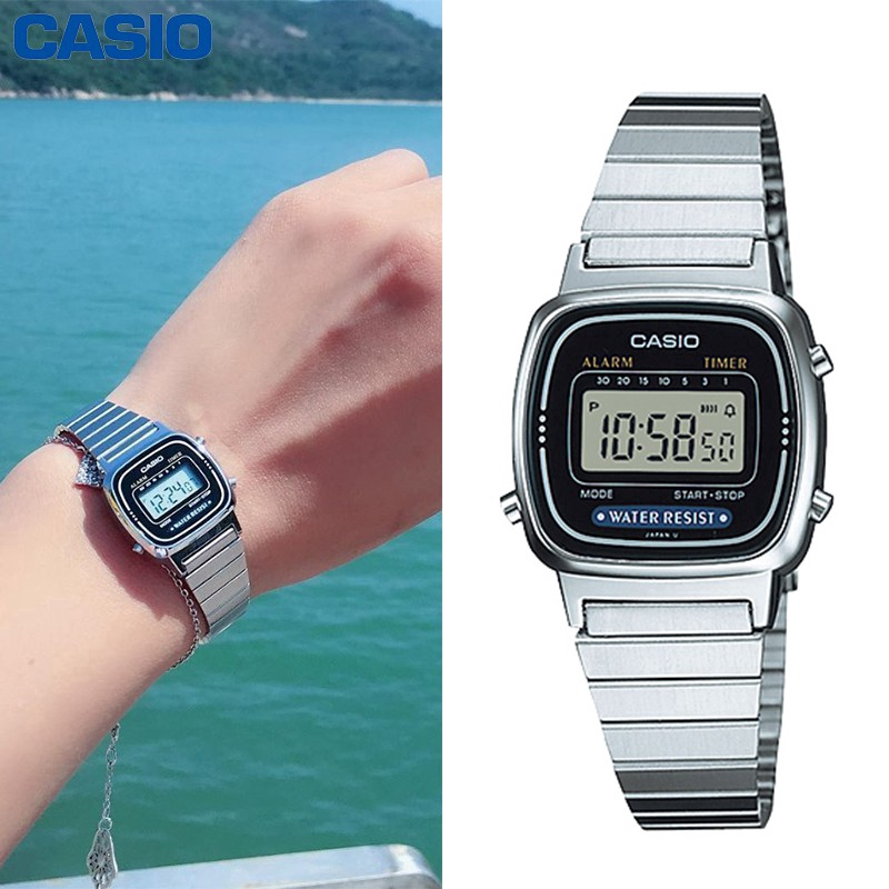 Small silver casio watch clearance