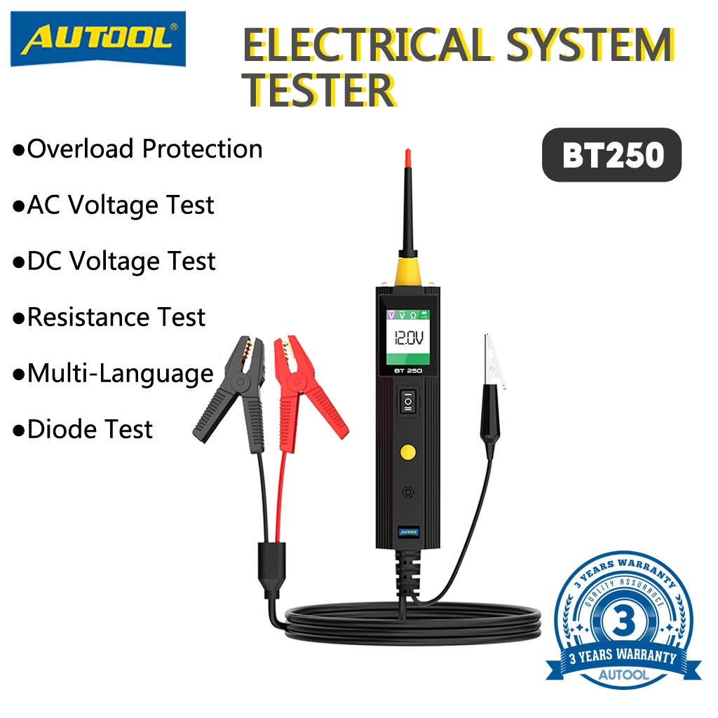 AUTOOL BT250 Circuit Auto Battery Tester Car Electrical System Analyzer