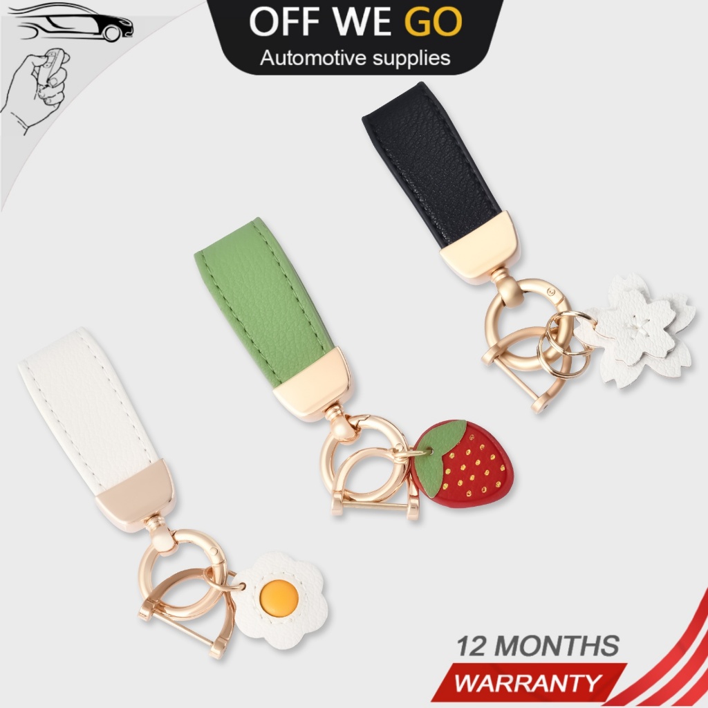 Fruit bracelet keychain pendant, leather keychain for women and men ...