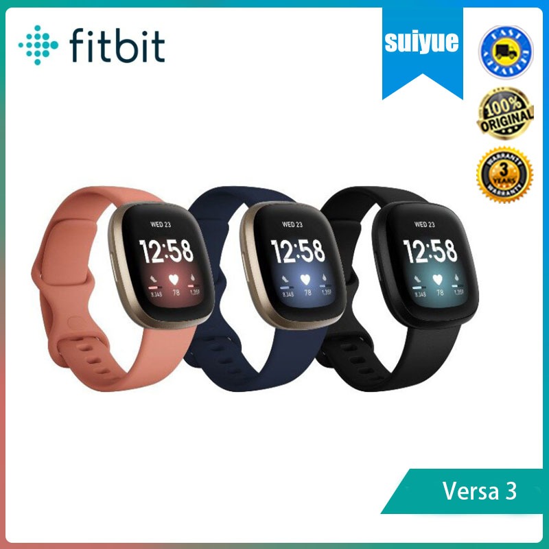 NEW FITBIT Versa 3 Motivational Health Fitness Smartwatch Heart Rate Sleep Sport Tracker with Built in NFC GPS GLONASS READY STOCK Shopee Philippines