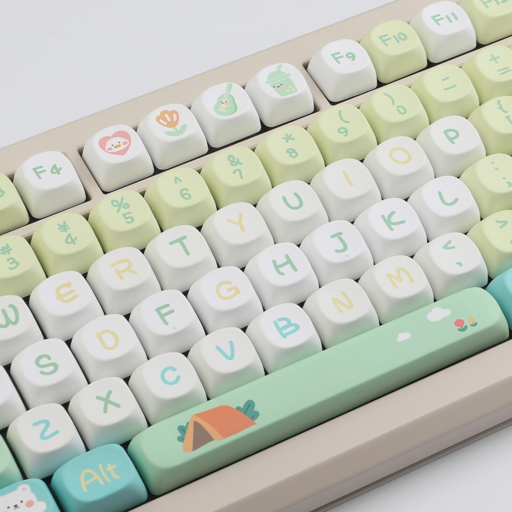 130 Keys Cute Little Bear Keycaps MOA Profile Keycap Small Fresh PBT ...