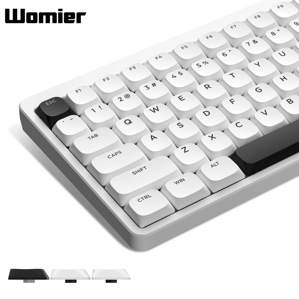 WOMIER 129 Keys Low Profile BOW/WOB PBT Keycaps, Double Shot Low ...