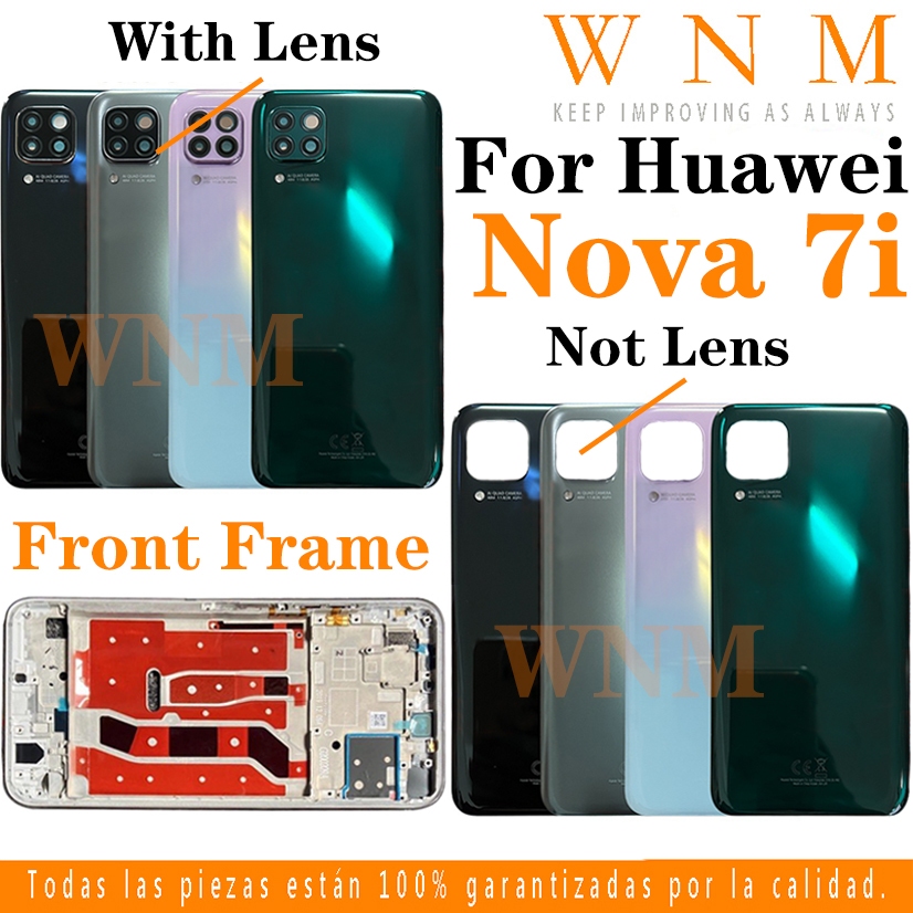 For Huawei Nova 7i Lcd Front Frame Bezel Back Battery Cover Middle Frame Camera Frame Parts