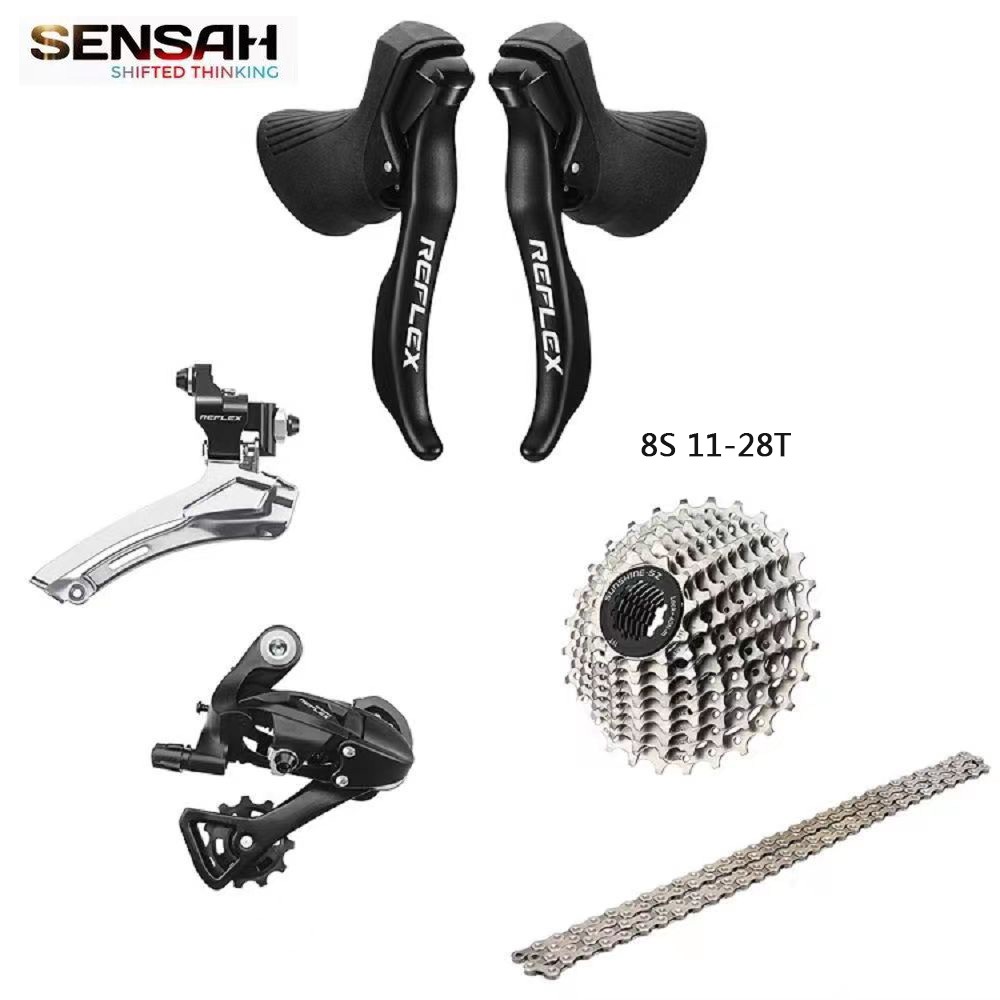 SENSAH REFLEX 2X8 speed groupset brake shifter 8 speed rear derailleur compatible 28T cassette Shimano Sora sensah Shopee Philippines