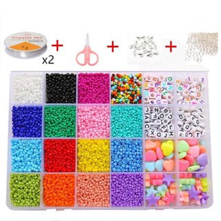 Heasy 4mm Seed Beads, 3500pcs Glass Seed Beads for Jewelry Bracelet Making  Kit, 24 Colors Seed Beads with Pendant Charms Kit, Small Beads Kit for DIY