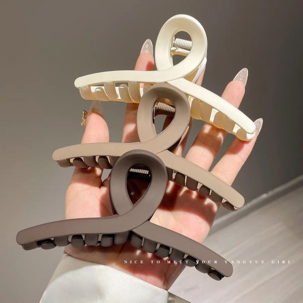 Hair accessories Korean girl elegant shark clip back of head hairpin semi knotted hairpin ...