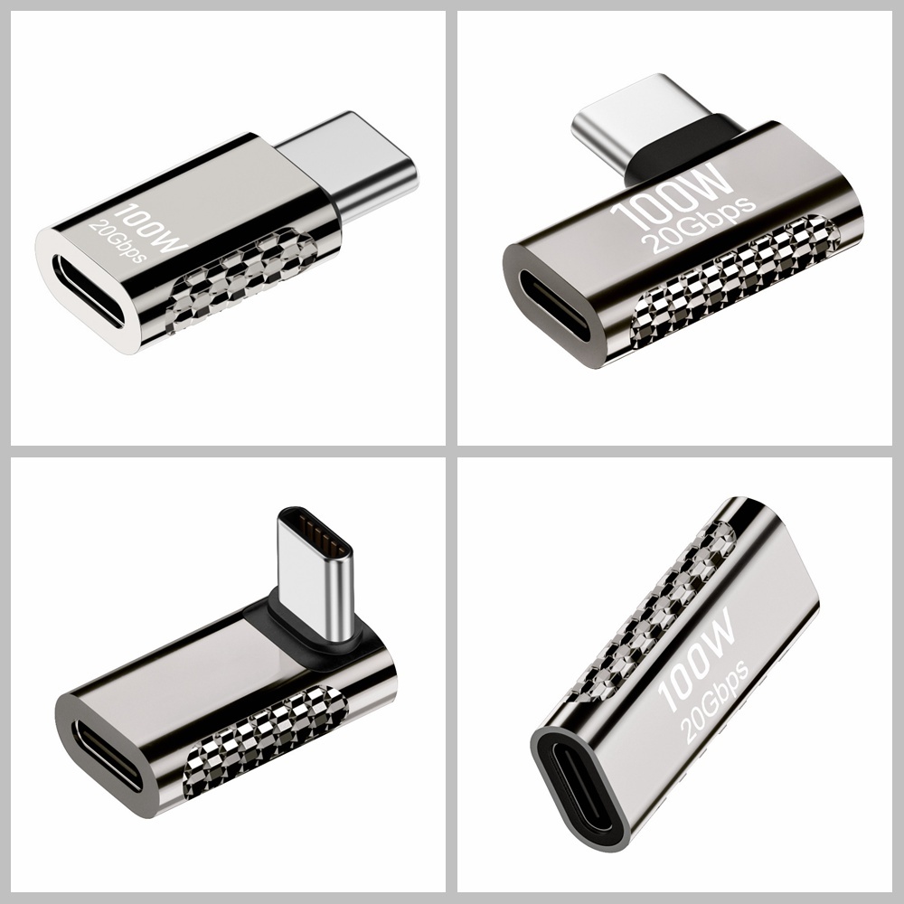 Zinc Alloy USB3.2 Gen2 20Gbps Type-C Male to Female Adapter Straight ...