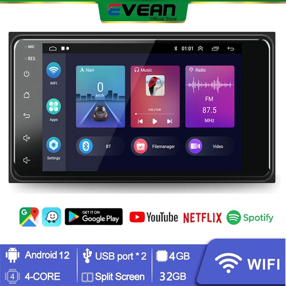 [4G+32G Carplay Auto ]Android 12 Double 2din Android Car Radio ...