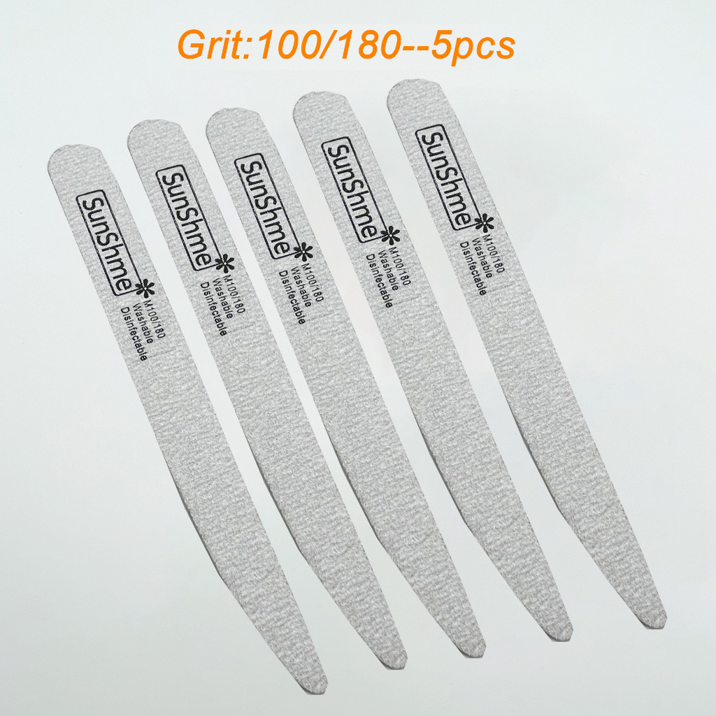 5pcs Thin Wood Nail File Polish Nail Art Tool sanding Buffer Block ...