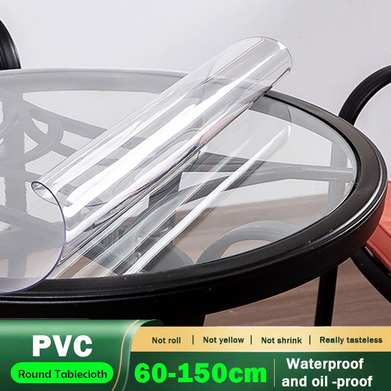 4/6/8/10 seats/Round transparent pvc tablecloth Waterproof antiscald