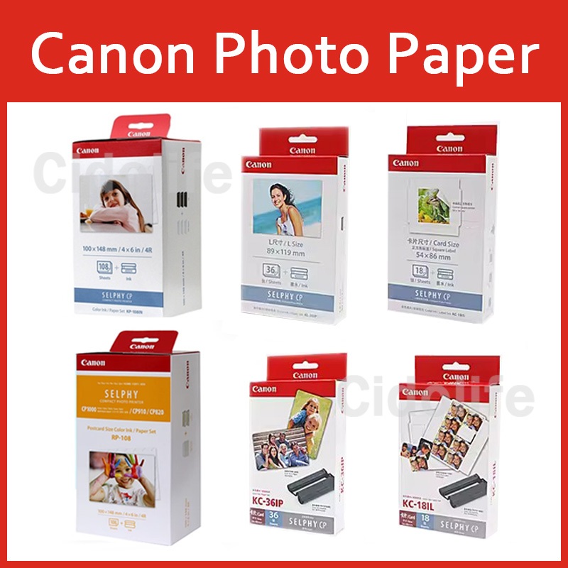 Kp 108in Rp 108 Kl 36ip Kc 36ip Kc 18il Kc 18is Photo Paper For Canon Selphy Color Ink Paper Set 6570