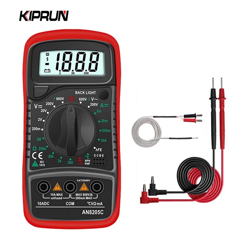 KIPRUN Digital Multimeter AC/DC Ammeter Volt Ohm Tester Meter ...