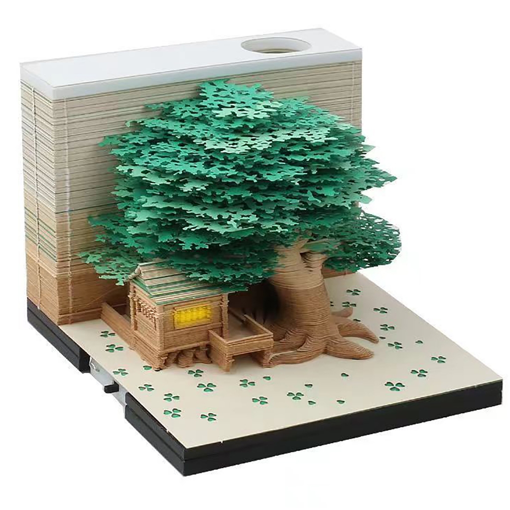 3D Memo Pad Calendar 2024 Notepads Tree House, Creative Tree Sculpture