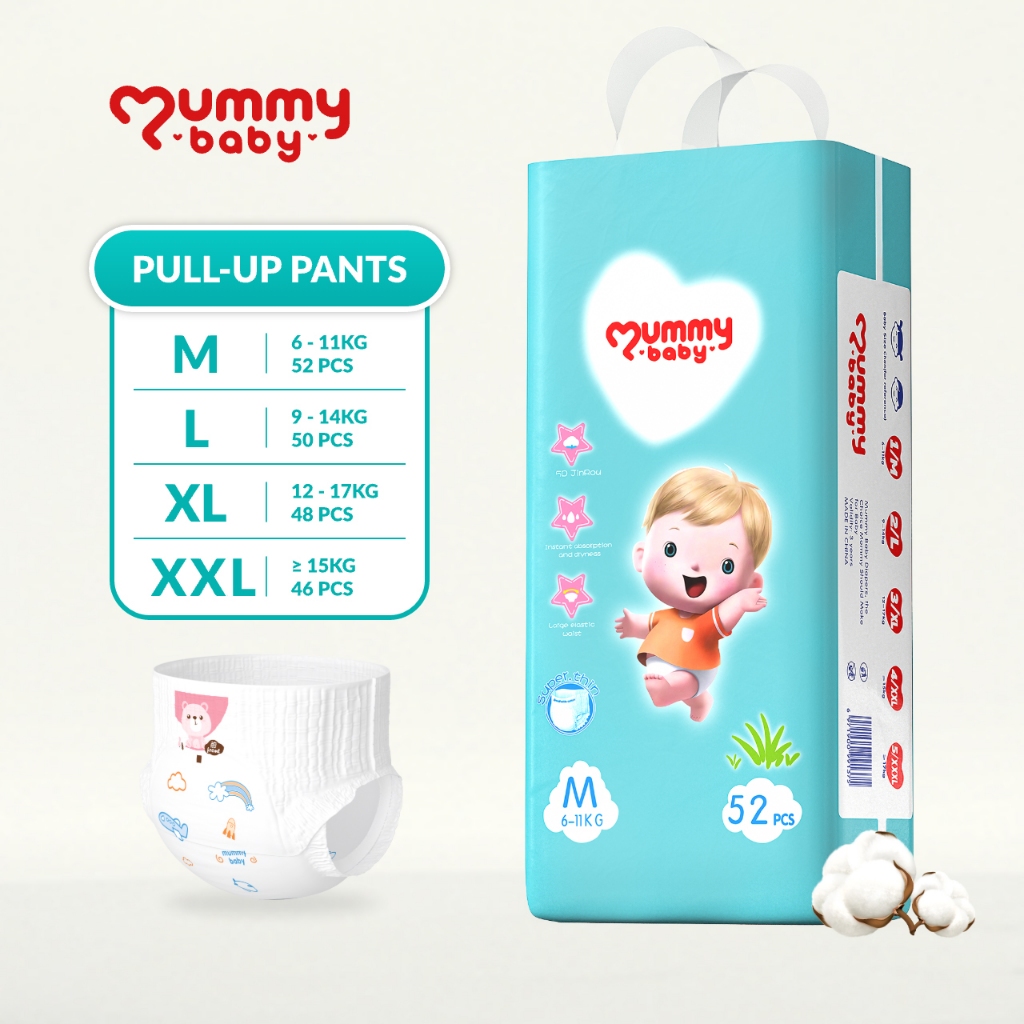 Mummy Baby Pull Up Pants Baby Diapers All Size Large Size Medium L Xl Xxl Tape Pants Pcs