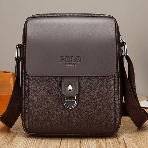 Men Strap Bag Men's Business Leather Fashion Shoulder Bag Casual