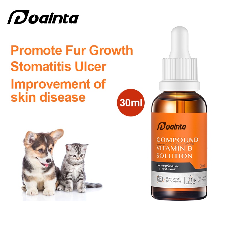 PUAINTA Liquid Vitamin B Complex Solution For Pet Eye Protection Promotes Fur Growth Wound Healing Oral Mucosa Repair Vitamins Dog Cats
