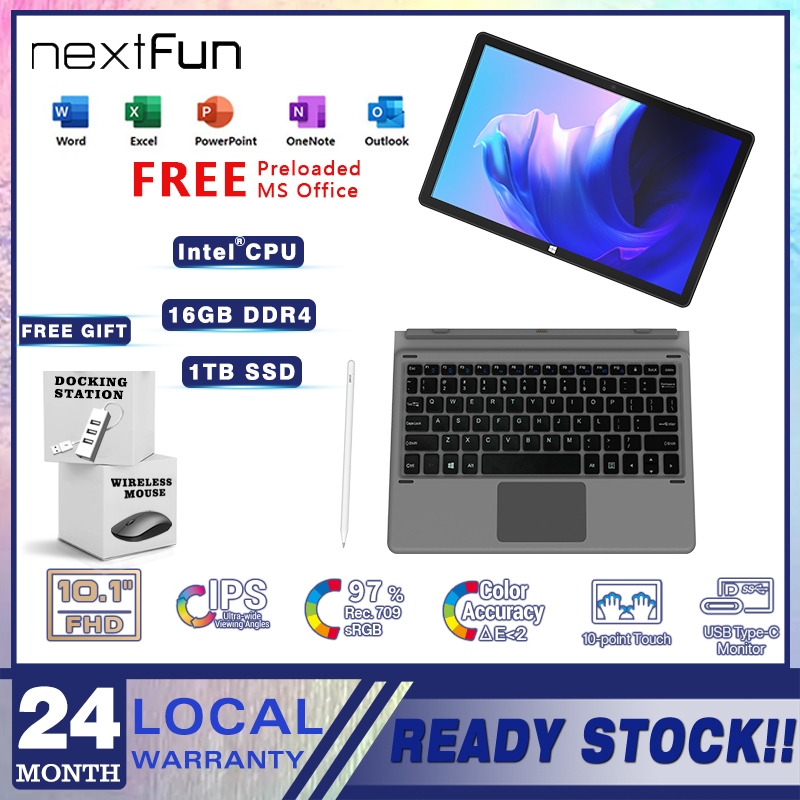 Nextfun tablet 2-in-1 keyboard pc notebook 10.1-inch thin and light ...