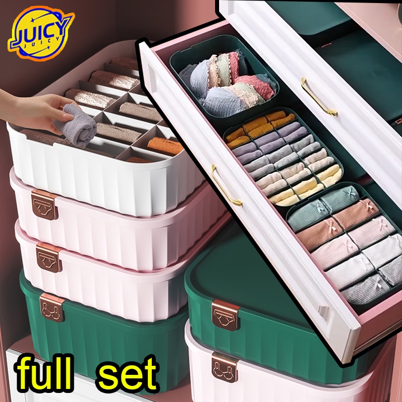 JUICY 5/10/15 compartment underwear storage box with stackable
