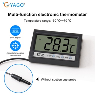 Digital Thermometer Hygrometer Temperature Humidity Gauge with Probe for  Vehicle Reptile Terrarium Fish Tank Refrigerator 20