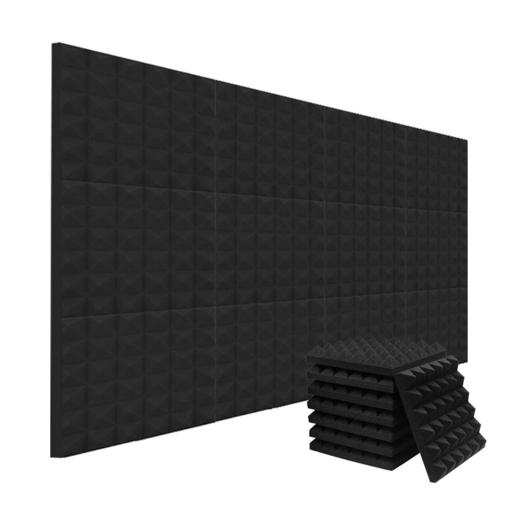 BEIYIN 12 Pack-Pyramid Acoustic Foam Panels, 12 X 12 X 2 Inches Sound ...